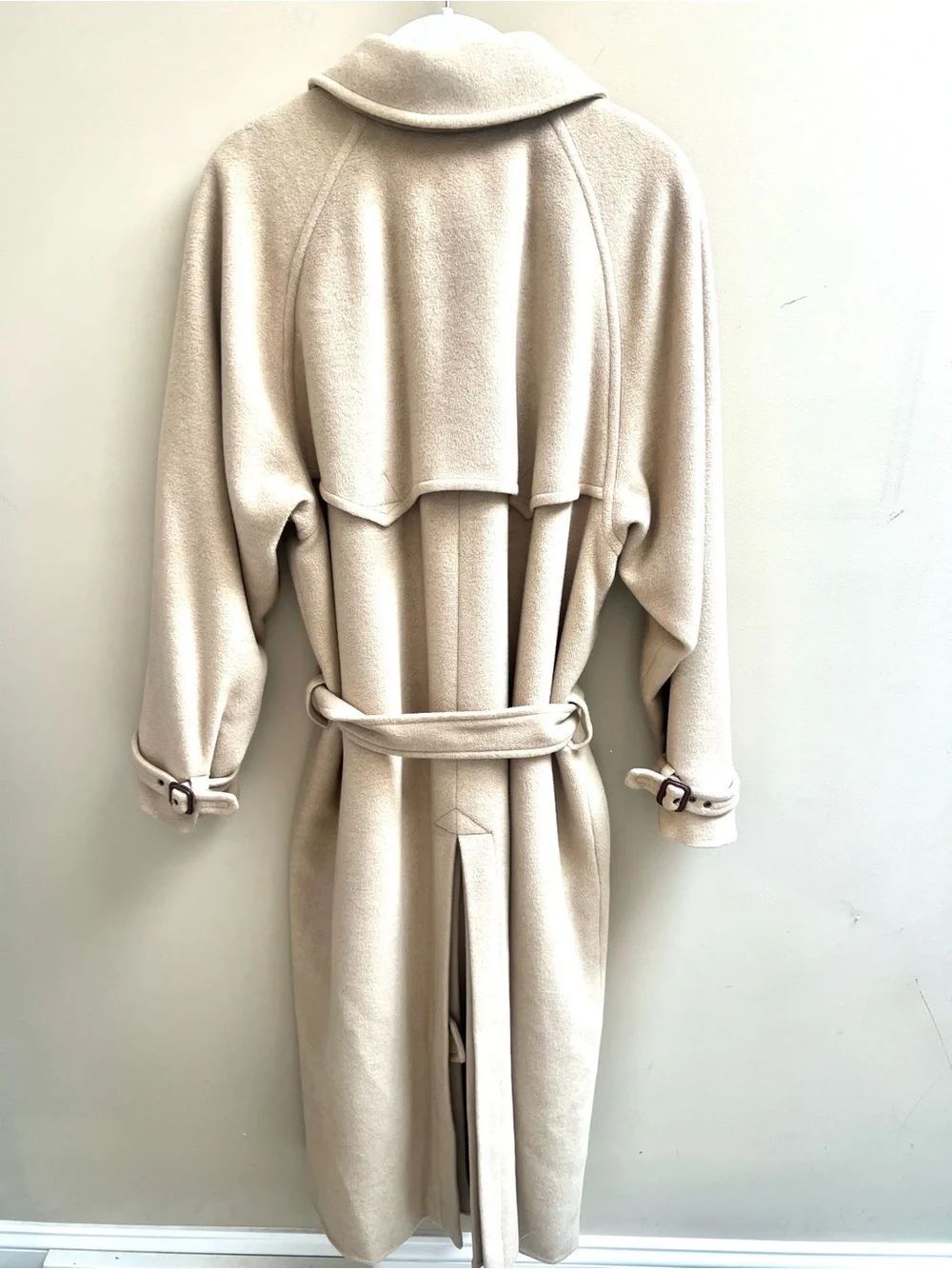 Ralph Lauren Double-Breasted Wool Belted Trench Coat vintage L/XL - Picture 4 of 11